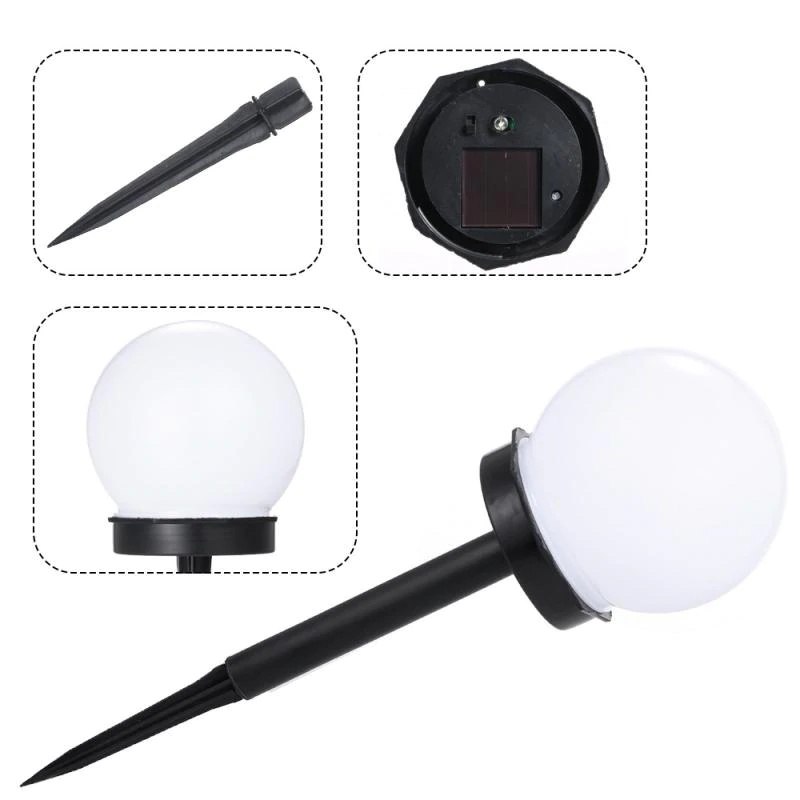 Lampa ogrodowa solarna LED Stojąca Biała Kula 6 szt Lampa ogrodowa solarna LED Stojąca Biała Kula 6 szt