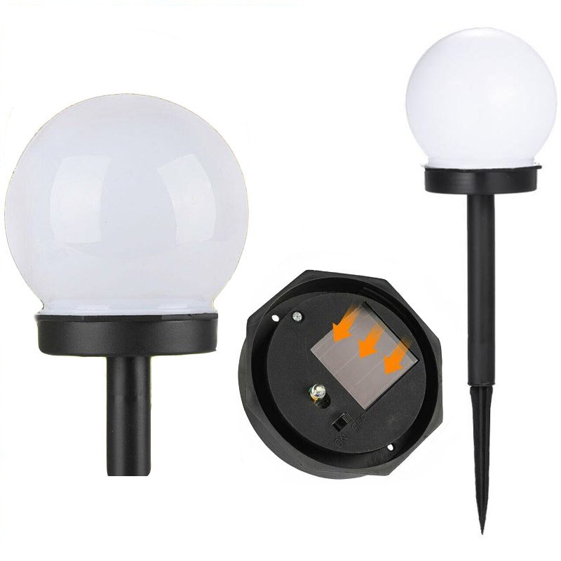 Lampa ogrodowa solarna LED Stojąca Biała Kula 6 szt Lampa ogrodowa solarna LED Stojąca Biała Kula 6 szt