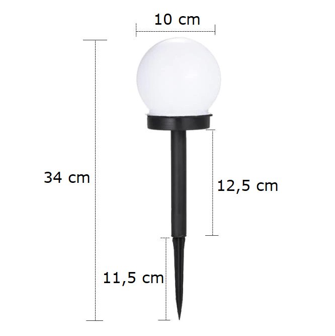 Lampa ogrodowa solarna LED Stojąca Biała Kula 6 szt Lampa ogrodowa solarna LED Stojąca Biała Kula 6 szt