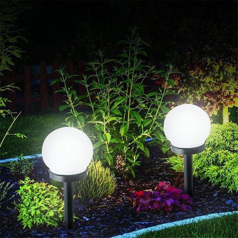 Lampa ogrodowa solarna LED Stojąca Biała Kula 6 szt Lampa ogrodowa solarna LED Stojąca Biała Kula 6 szt