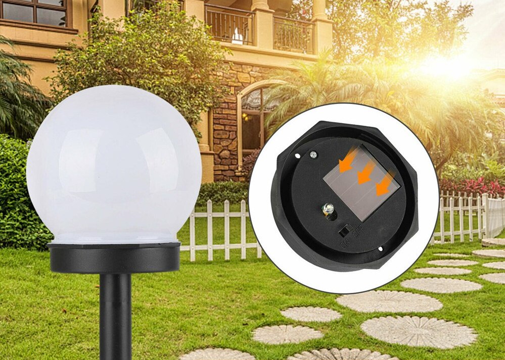 Lampa ogrodowa solarna LED Stojąca Biała Kula 6 szt Lampa ogrodowa solarna LED Stojąca Biała Kula 6 szt