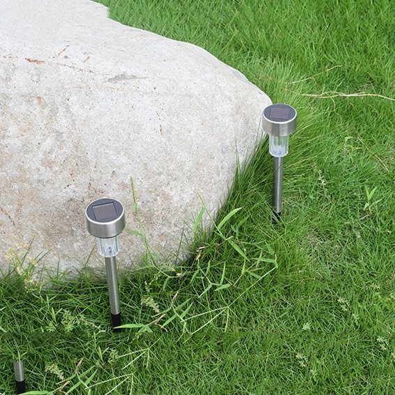 Lampa ogrodowa solarna LED Stal Stojąca Wbijana 1 szt Lampa ogrodowa solarna LED Stal Stojąca Wbijana 1 szt