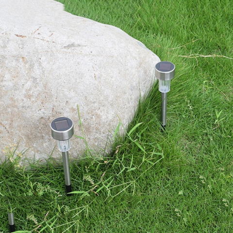 Lampa ogrodowa solarna LED Stal Stojąca Wbijana 1 szt Lampa ogrodowa solarna LED Stal Stojąca Wbijana 1 szt