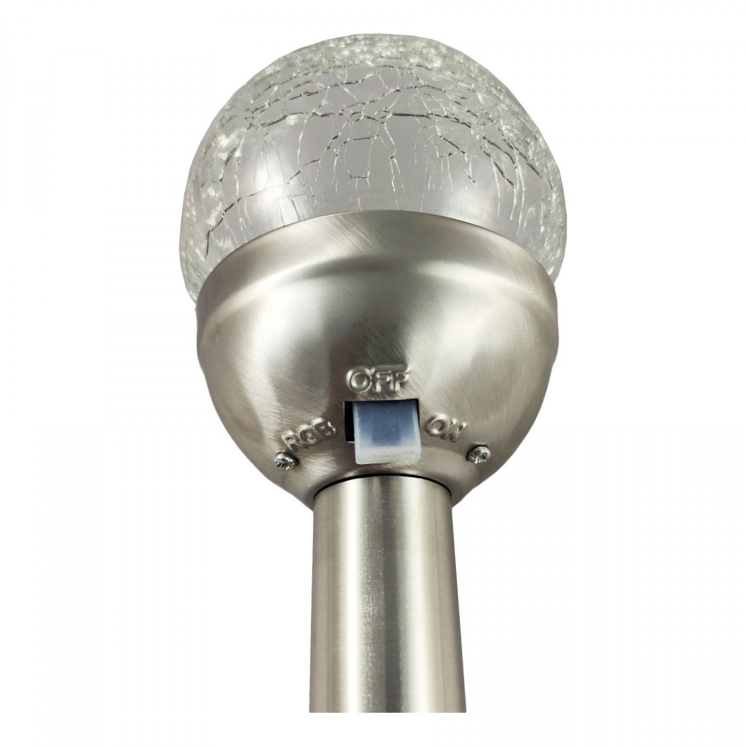 Lampa ogrodowa szklana kula 2w1 Biała i Kolorowa Lampa ogrodowa szklana kula 2w1 Biała i Kolorowa