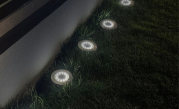 Lampa solarna ogrodowa grunt 16 LED Zimna Biel 4 szt
