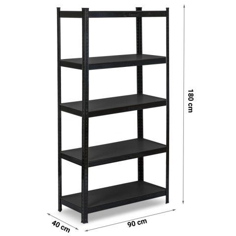 Regał metalowy magazynowy 180 x 90 x 40 cm Humberg HR-851 czarny Regał metalowy magazynowy 180 x 90 x 40 cm Humberg HR-851 czarny