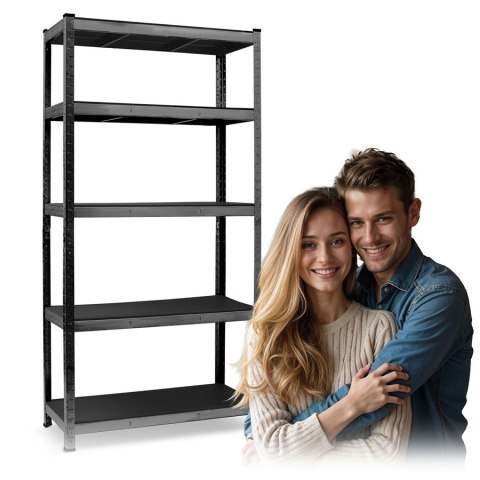 Regał metalowy magazynowy 180 x 90 x 40 cm Humberg HR-851 czarny Regał metalowy magazynowy 180 x 90 x 40 cm Humberg HR-851 czarny