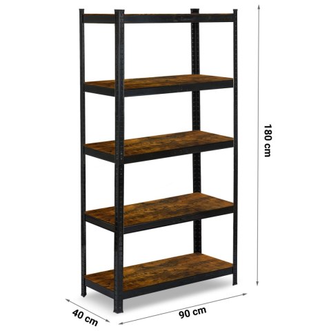 Regał metalowy magazynowy 180 x 90 x 40 cm Humberg HR-852 czarny Regał metalowy magazynowy 180 x 90 x 40 cm Humberg HR-852 czarny