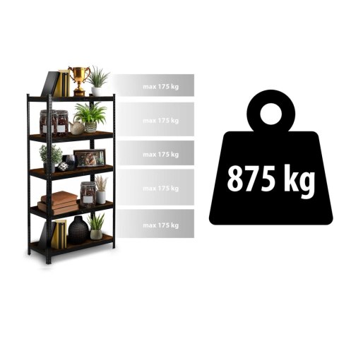 Regał metalowy magazynowy 180 x 90 x 40 cm Humberg HR-852 czarny Regał metalowy magazynowy 180 x 90 x 40 cm Humberg HR-852 czarny