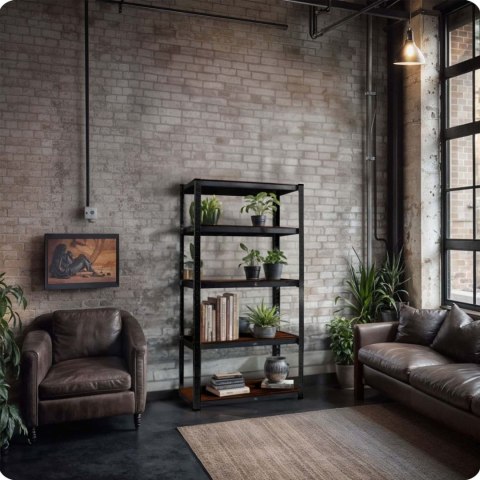 Regał metalowy magazynowy 180 x 90 x 40 cm Humberg HR-852 czarny Regał metalowy magazynowy 180 x 90 x 40 cm Humberg HR-852 czarny